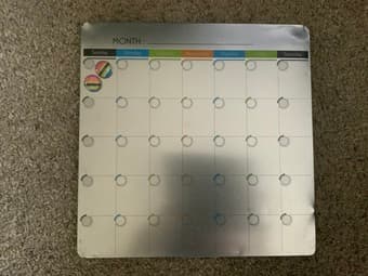 Magnetic dry erase calendar 1