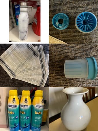 Moving sales: brand new sunscreen, placemat, candles and pet supplies. 2
