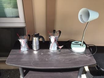 Free moka pot and desk lamp 1