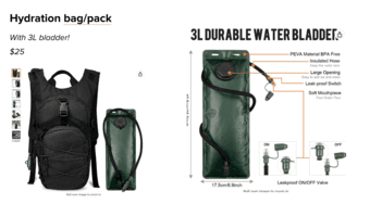 Hiking 3 liter backpack! 1