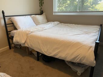 Modern bed frame and full sized 6" memory foam mattress 1