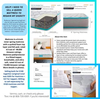 New Queen mattress & mattress topper 1