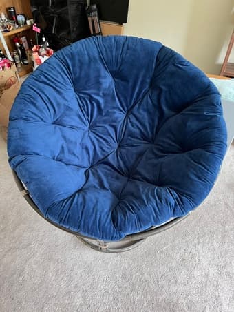 Midnight blue papasan chair 1