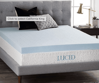 LUCID - 4 Inch Gel Memory Foam Mattress Topper-Twin size 1