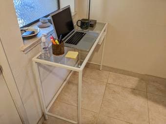 IKEA glass-top laptop desk 2