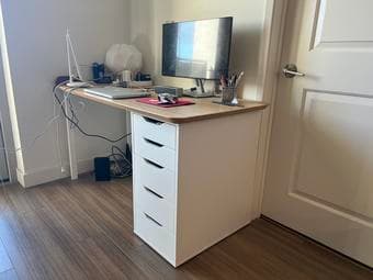 25" x 55" desk with drawers 1