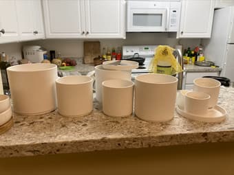 plant pot, ceramic and plastic 1
