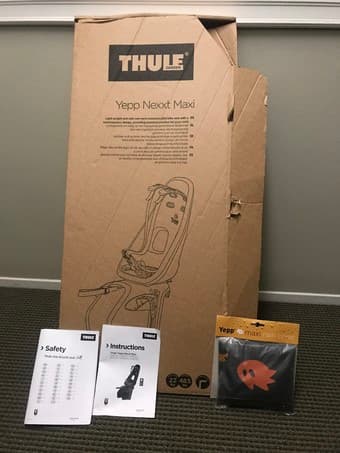 Thule Yepp Nexxt Maxi child bike seat with accessories, gray, Like New 3