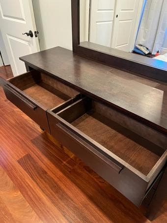 Wooden dresser with mirror 3