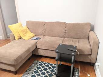 Sectional Couch, Extremely Comfortable, with Two Pillows 1