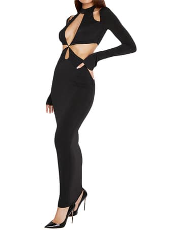 Brand New Women Medium Black Cut Out Body Dress 3