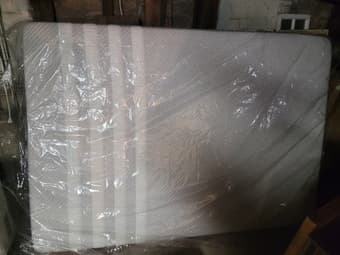 leesa queen mattress + wooden bed frame 1