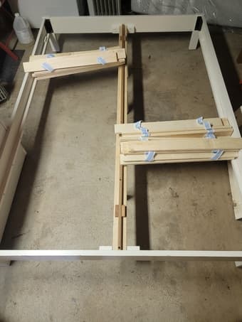 leesa queen mattress + wooden bed frame 2