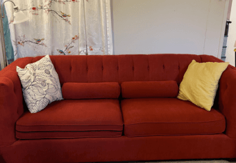 Red Tufted Sofa-$180 1