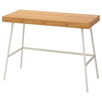 New IKEA LILLASEN Desk, Bamboo 40 1/8x19 1/4 " with Drawers 1