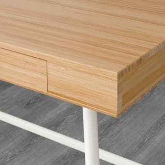 New IKEA LILLASEN Desk, Bamboo 40 1/8x19 1/4 " with Drawers 3