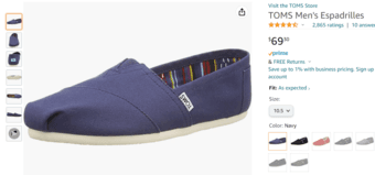 TOMS Men's Espadrilles shoes navy blue 10.5 (new in box) - $35 3