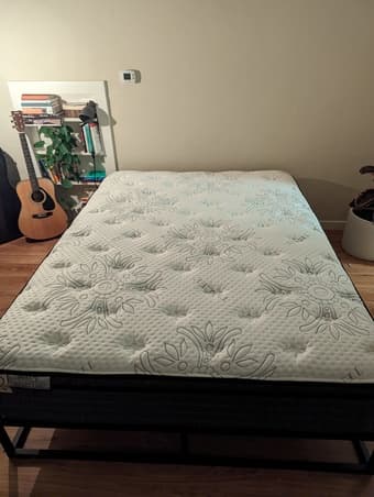 Queen size bed frame and mattress 1