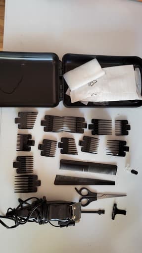 Pen set,ceramic bowl, plate and hair clipper. Total 70$ 1