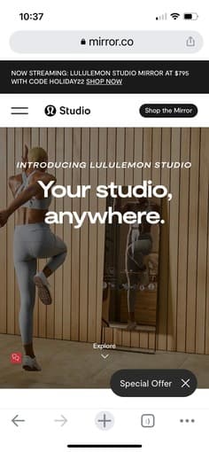 Lululemon workout MIRROR 3