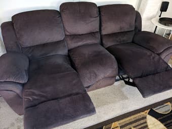 Reclining sofa, dark gray/brown 1