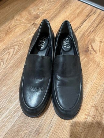 Franco Sarto black leather loafers, women's 6.5, excellent condition 1