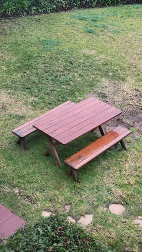 Outdoor table and benches 1