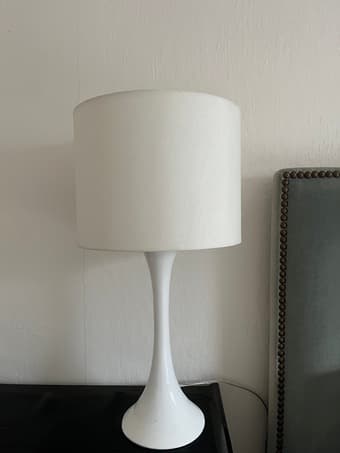 CB2 Ada II White Table Lamps (2x) 2