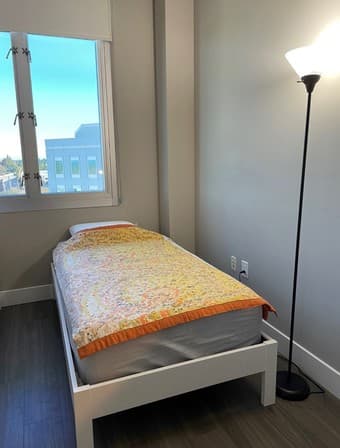 2 twin size beds and one king size bed, study desk, and bookcase 1