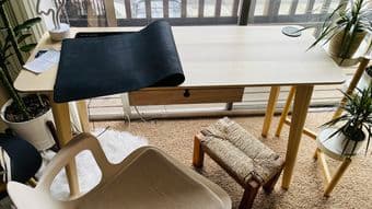 Ikea Lisabo Laptop Desk, Odger Chair, and Footrest 3