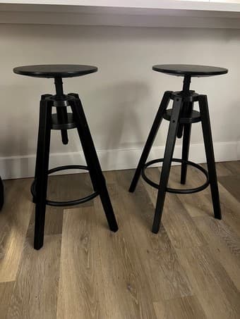 Two black IKEA barstools 1