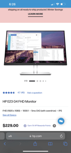 HP monitor 24 inches 1