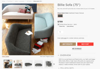 Mid-century West Elm sofa couch 2