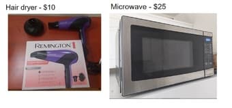 Moving sale: grill, twin bed, microwave, massager, hair dryer 2