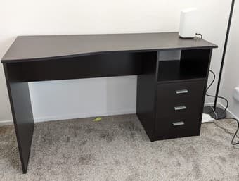 Computer desk with multiple drawers 1