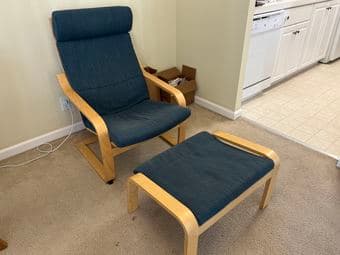 IKEA POÄNG armchair + ottoman (excellent condition) 1