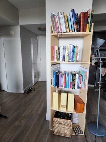 Curved Book Shelves for extra storage in small spaces 2