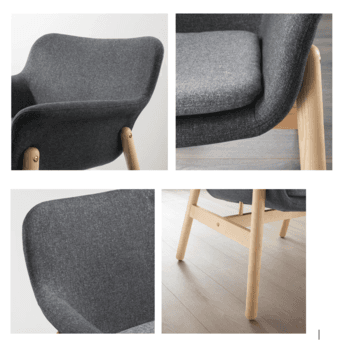 2 IKEA  Chairs Comfy Armchairs, grey - as good as new (Model VEBDO) 2