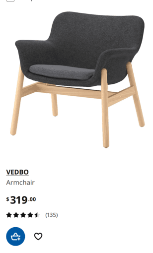 2 IKEA  Chairs Comfy Armchairs, grey - as good as new (Model VEBDO) 3