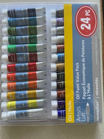 Large blank canvas + Artist Loft oil paints 1