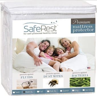 SafeRest TwinXL Mattress Protector - Fitted Mattress Pad Cover 1