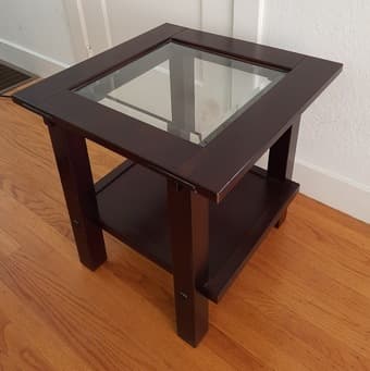 Crate and Barrel coffee and side table (solid wood) 3