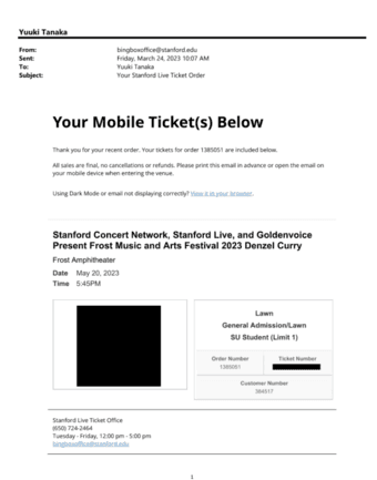 Frost Music and Arts Festival - One Ticket for Sale! 1