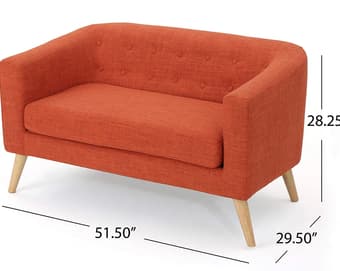 Burnt Orange Loveseat (Mini couch) 3
