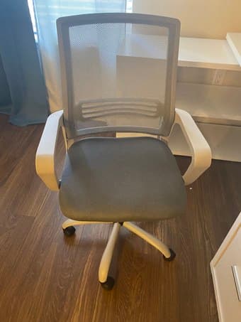 White L-Shaped Desk and Chair 2