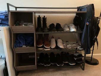 shoe rack w/ storage bins 1