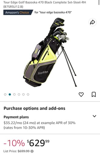 Tour Edge Bazooka 470 golf iron set (with bag) 2