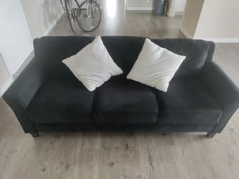 Black three-seater sofa 2