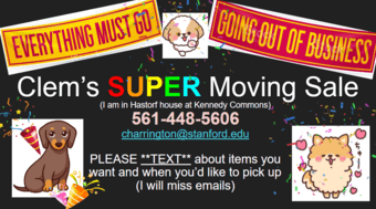 Super Moving Sale Round 2 (and Free Items) 1