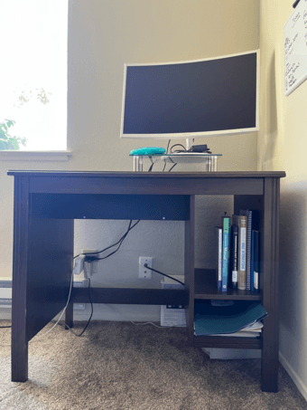 Brown Workdesk (Brussali, IKEA) 1